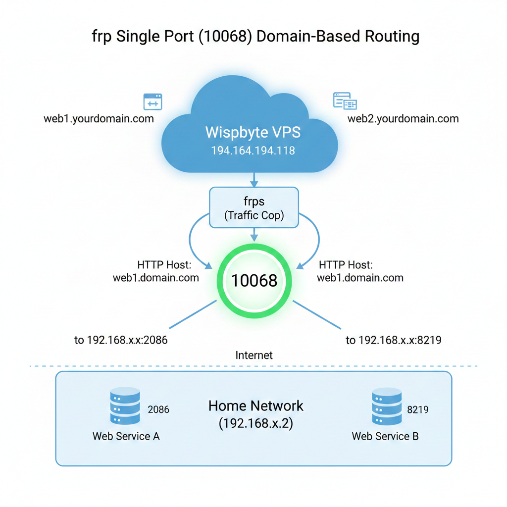 Wispbyte 免费容器VPS能跑 frp 吗？实测：一个端口照样玩转内网穿透！